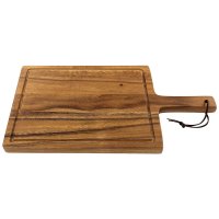 Acacia Cutting Board, with Sap Groove and Handle, Large