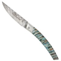 Cuchillo plegable Le Thiers RLT Damasco, muela de mamut