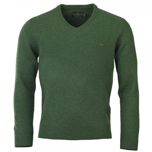 Laksen sweter męski z dekoltem w serek Johnston, zielony, rozmiar XXL