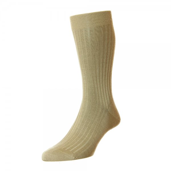 Media calcetín para hombre Pantherella LABURNUM, caqui claro, talla M (41-44)
