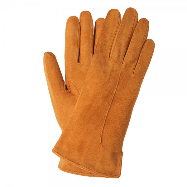 Damen Handschuhe SALO, Rentiervelours, ungefüttert, orange, Größe 8