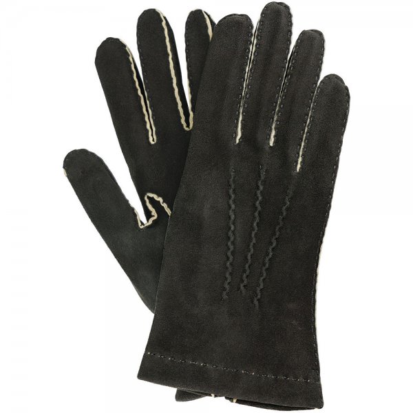 Damen Handschuhe LECH, Rehvelours, ungefüttert, schwarz, Größe 7