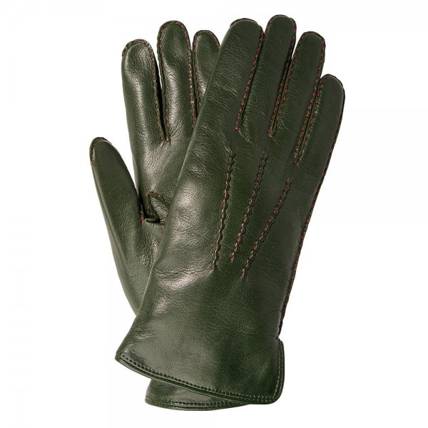 Damen Handschuhe CAEN, Haar-Schaf Nappa, Kaschmirfutter, dunkelgrün, Größe 7,5