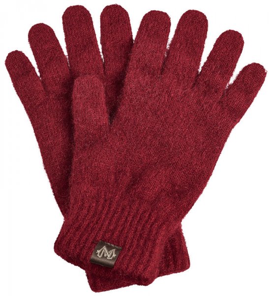 Gloves, Possum Merino, Red Melange, Size M