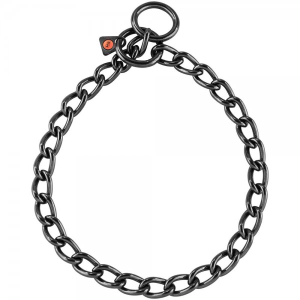 Chain Dog Collar, 4 mm, Stainless Steel, Black, 65 cm
