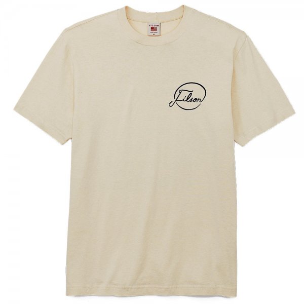 Filson S/S Pioneer Graphic T-Shirt, Stone/Fishing Tourney, taglia L