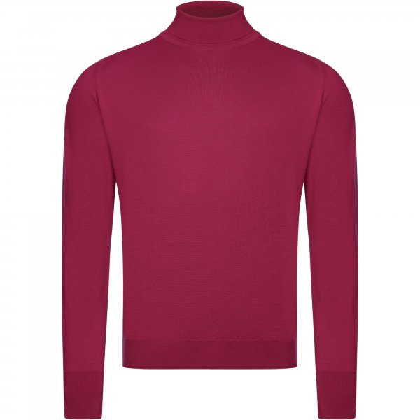 Maglione a collo alto John Smedley, merino extra fine, lampone, taglia M