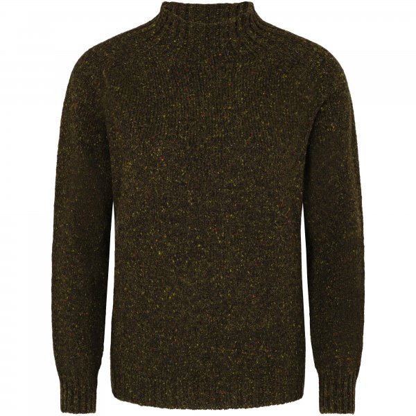 Ladies’ Turtleneck Donegal Sweater, Dark Green, Size XL