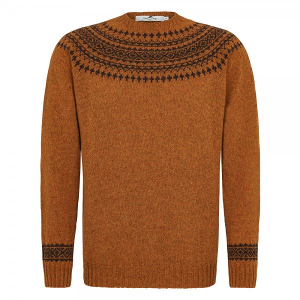 Herren Shetland Pullover, orange, Größe S