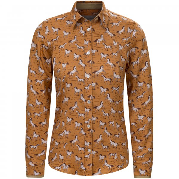 Hartwell »Layla« Ladies’ Shirt, Rust, Horses, Size 44