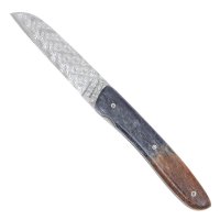 Cuchillo plegable Perceval L08, acero de Damasco, hueso de jirafa