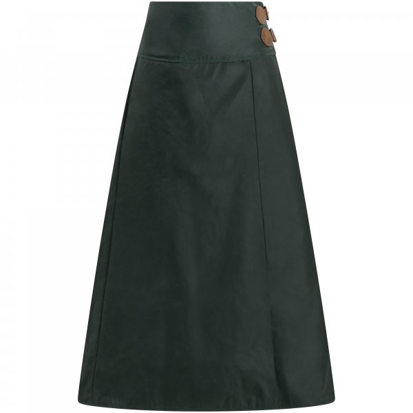 Ladies' Waxed Skirt, Dark Green, Size XS