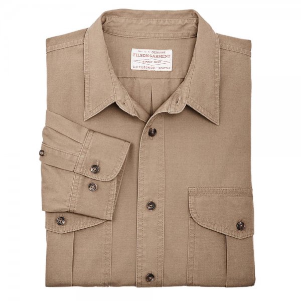 Filson Safari Cloth Guide Shirt, Safari Khaki, Size XXL