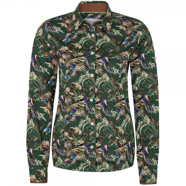 Camicia da donna Hartwell »Layla«, verde, »oche & canne di palude«, taglia 36