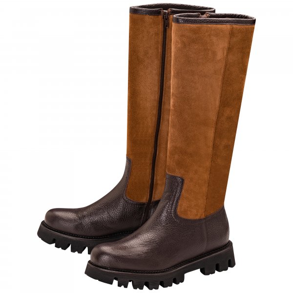 Bottes pour femme » Kate «, avec peau d’agneau, marron-cognac, taille 37