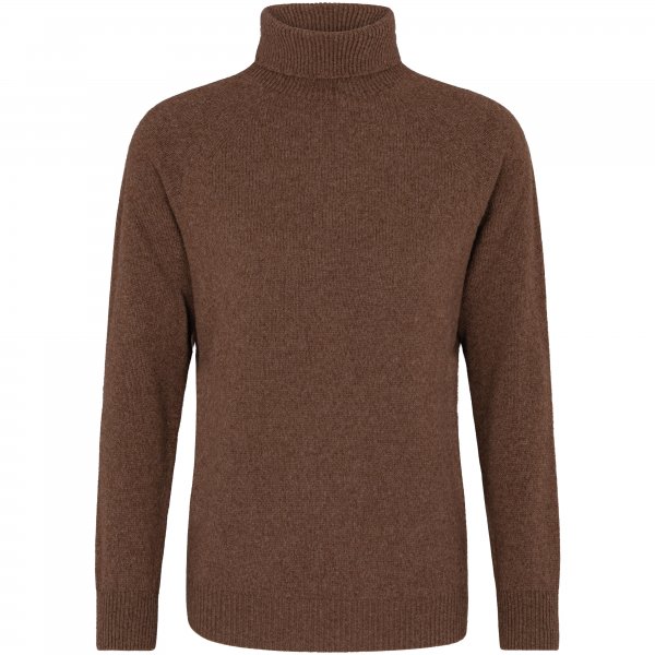 Suéter de cuello alto para mujer, marrón, talla XL