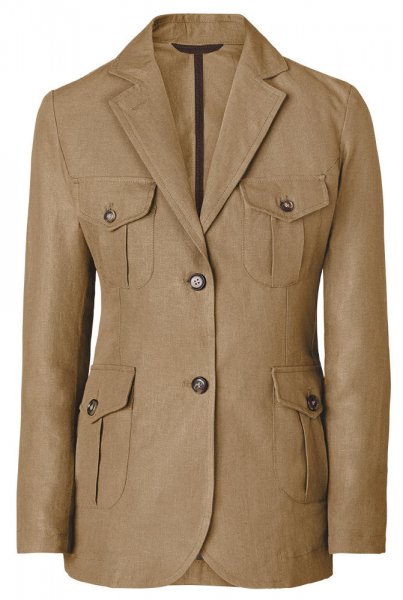 Safari Ladies’ Blazer, Irish Linen, Beige, Size 40