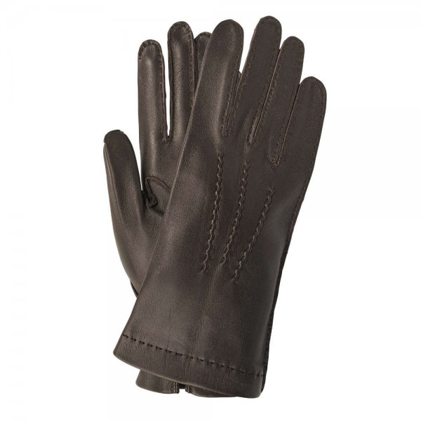 BERGEN Ladies Gloves, Nappa Deerskin, Unlined, Dark Brown, Size 7.5