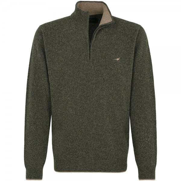 Maglione con zip Laksen »Brompton«, loden, taglia XL