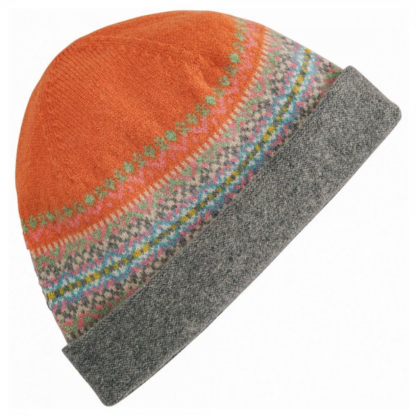 Eribé »Alloa« Knitted Hat, Fair Isle Pattern, Floral Spice