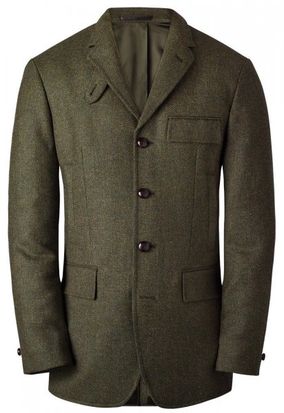 Men's Lovat Tweed Hunting Jacket, Dark Green, Size 58