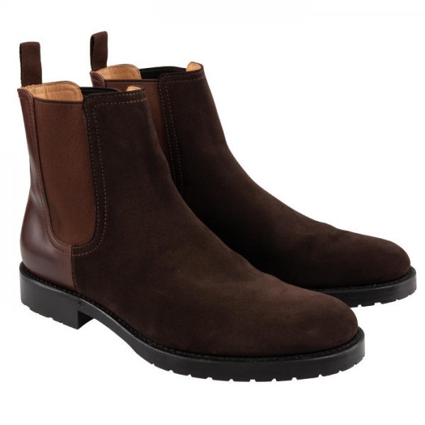 »Balmoral« Men’s Chelsea Boots, Dark Brown/Bamboo, Size 42