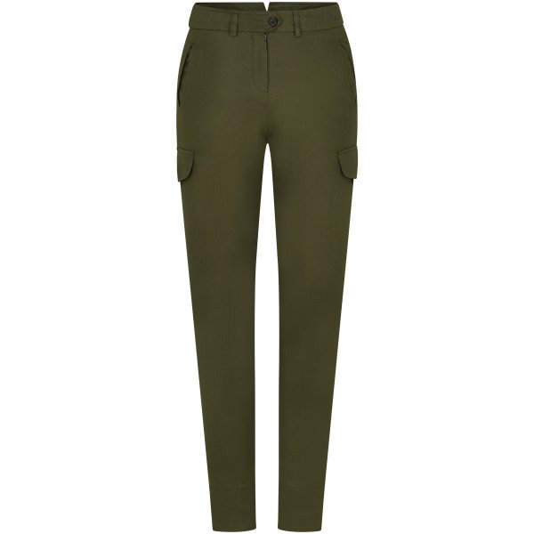 Pantalones de caza p. mujer Habsburg »Spiegelsee«, algodón/lino, verde oliva, 36
