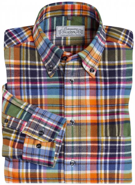 Men's Shirt, Checkered Flannel, Green, Size 39