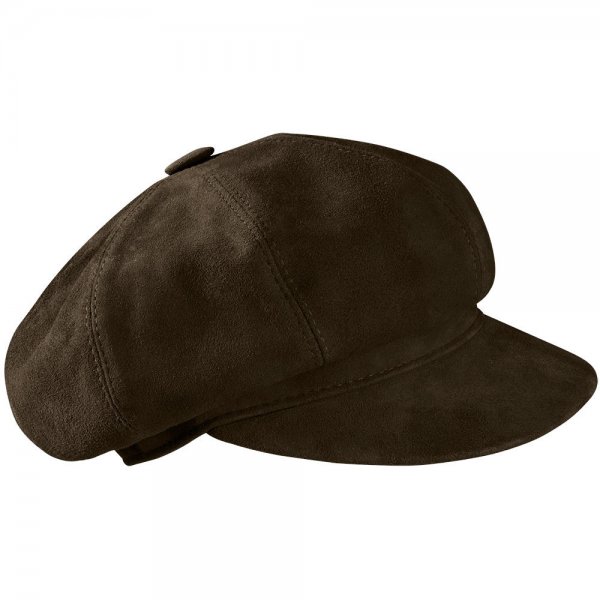 Gorra redonda con visera, terciopelo, marrón oscuro, talla 59