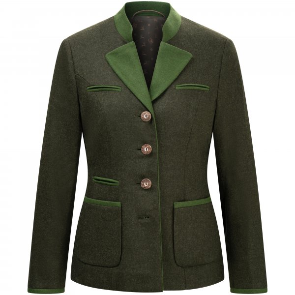 Chaqueta tradicional para mujer Habsburg »Lore«, verde oscuro/verde oscuro, 34