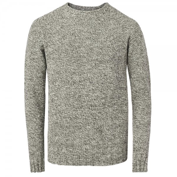 Men's British Wool Sweater, Grey Beige, Size M