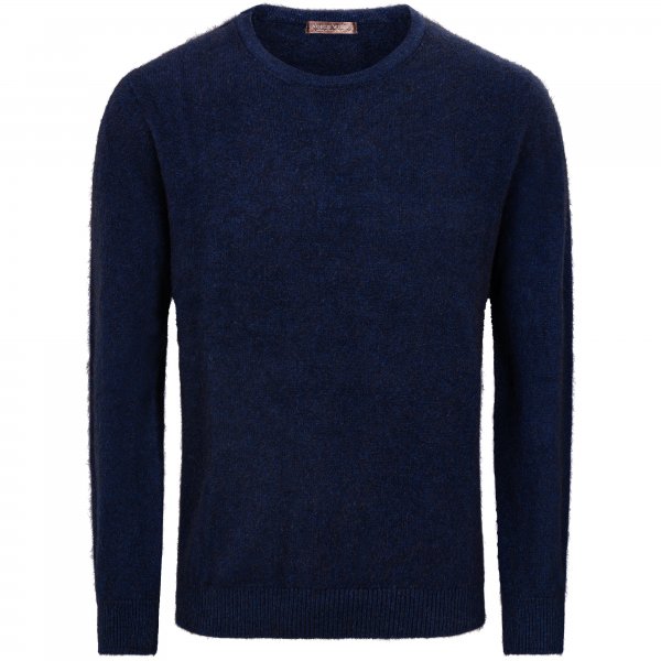 Possum Merino Men’s Sweater, Dark Blue Melange, Size M