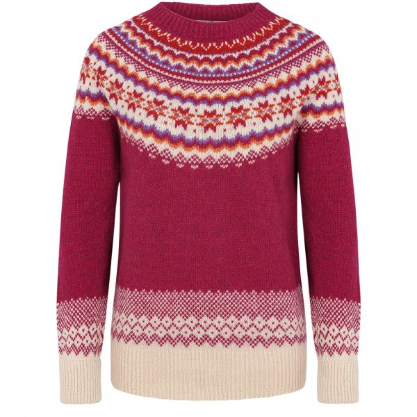 Suéter de invierno Fair Isle para mujer, rojo, talla L