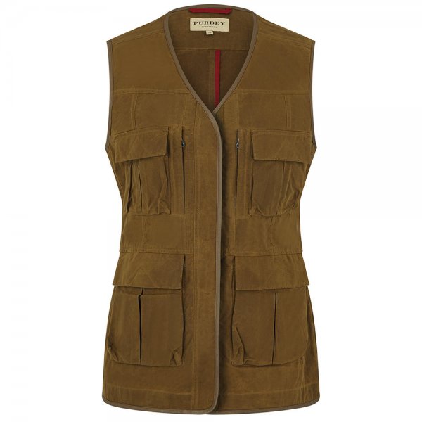 Purdey Ladies Safari Vest, Ochre, Size 38