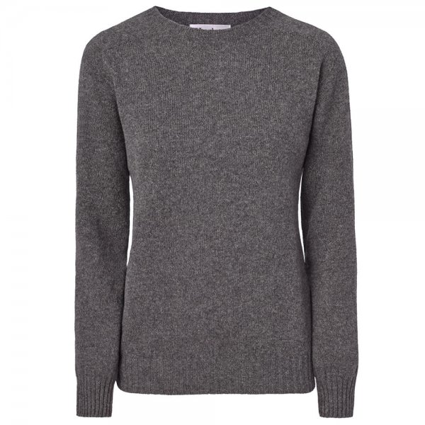 Ladies Crew Neck Sweater, Grey, Size L