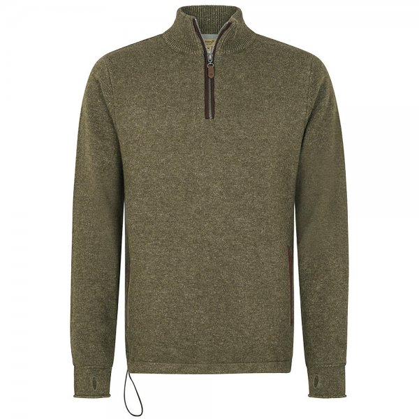 Dubarry »Feeney« Men's Zip Neck Sweater, Dusky Green, Size XL