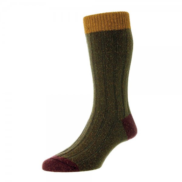 Scott Nichol Men's Socks THORNHAM, Dark Khaki Fleck, Size L (44-45.5)