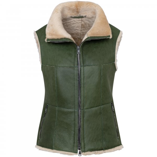 Werner Christ »Keshia« Lambskin Vest, Loden, Size 36