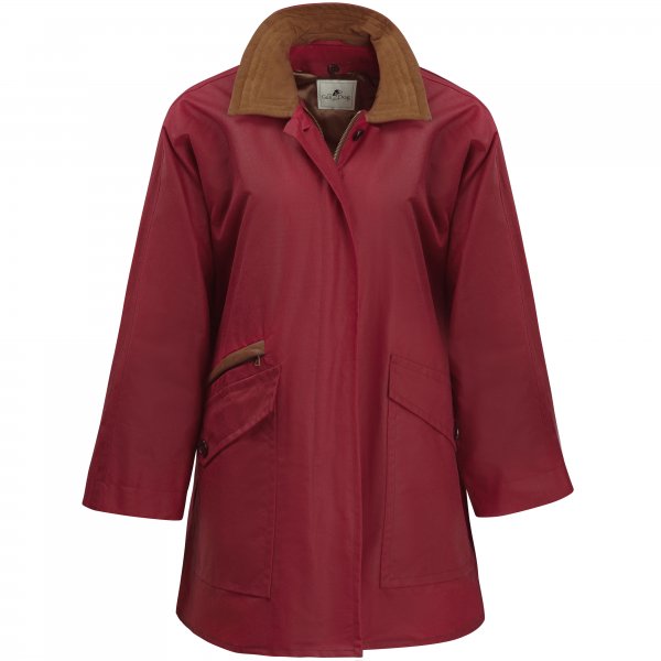 Ladies Waxed Jacket, Red, Size 38