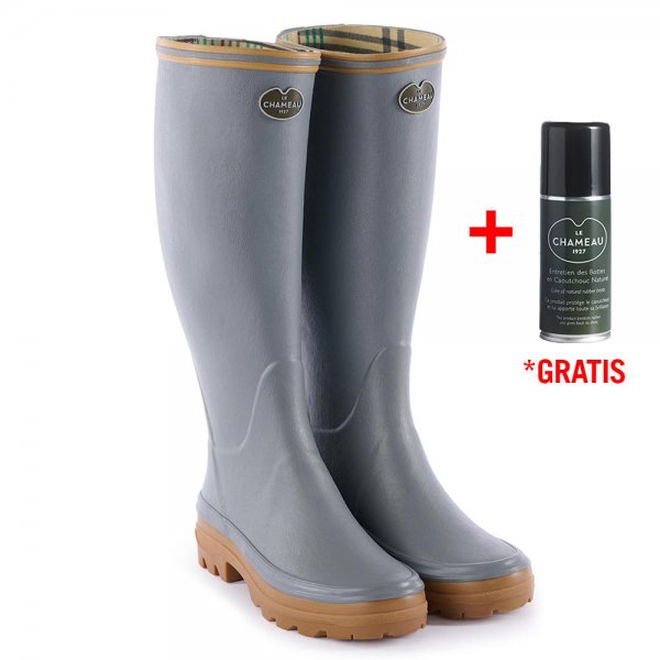 Le Chameau »Giverny« Ladies’ Rubber Boots, Jersey Lining, Gris, Size 36