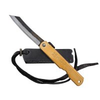 Couteau Higonokami Burasu avec peau de forge, incl. étui rabat en cuir