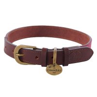 Collare per cani Le Chameau, pelle/tela, Rouge, taglia L