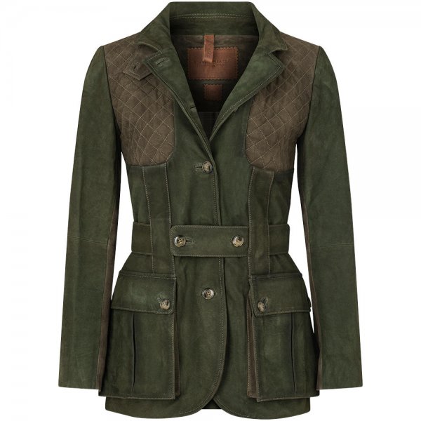 »Norfolk Highlands Lady« Ladies’ Leather Hunting Blazer, Army Green, Size 36
