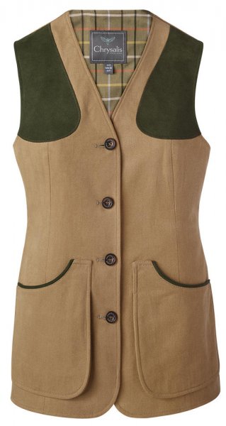 Chrysalis Ladies Shooting Vest, Cotton Twill, Size 36
