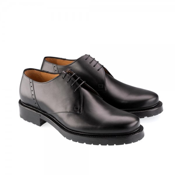 Chaussures pour homme » Weimar «, noires, cuir de veau patiné, taille 45
