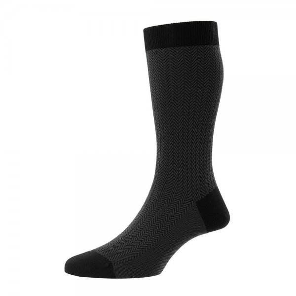 Media calcetín para hombre Pantherella FABIAN, black, talla M (41-44)