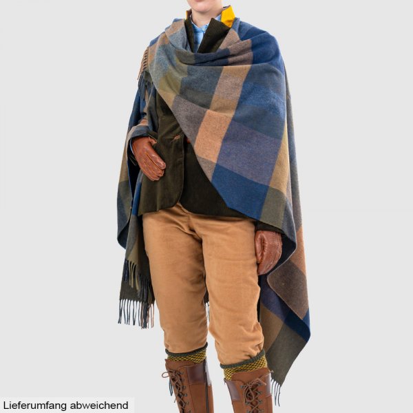 Johnstons of Elgin Kaschmir-Cape, grün/blau/braun/grau | Ponchos & Capes |  The GunDog Affair