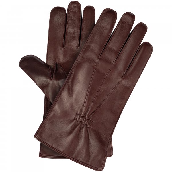 »Antony« Men’s Gloves, Hair Sheep Nappa, Cashmere Lining, Burgundy, Size 9.5