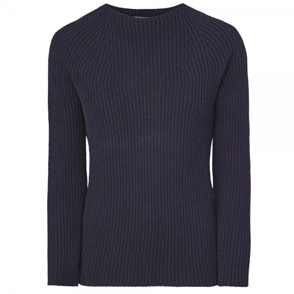 Seldom Ladies Sweater, Half Cardigan Stitch, Dark Blue, Size L