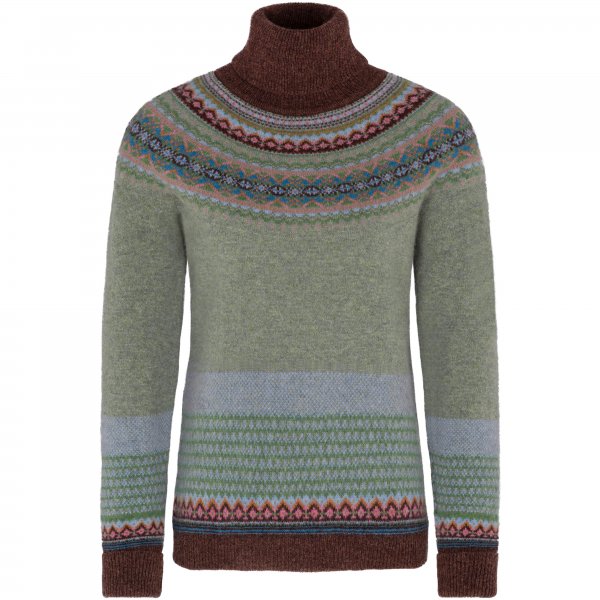 Eribé Damenpullover Rollkragen Fair Isle, Willow, Größe XXL